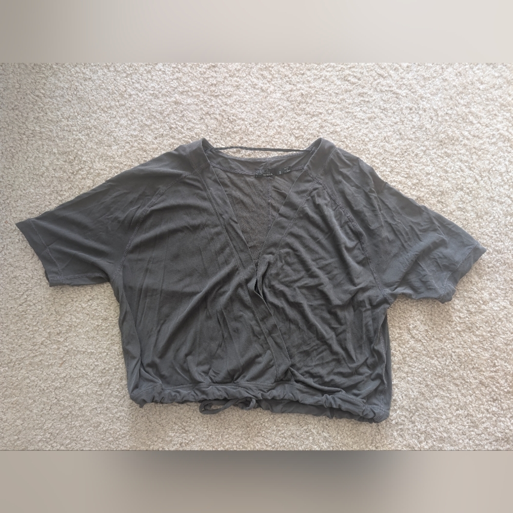 Prana Crop Top Wrap With Drawstring Size Small